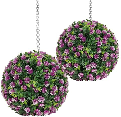 Artificial Boxwood Balls - Fake Topiary Ball for Indoor Outdoor Decoration, Decorative Greenery Ball for Garden Garden Garden | UV Resistant Plastic Boxwood Sphere For