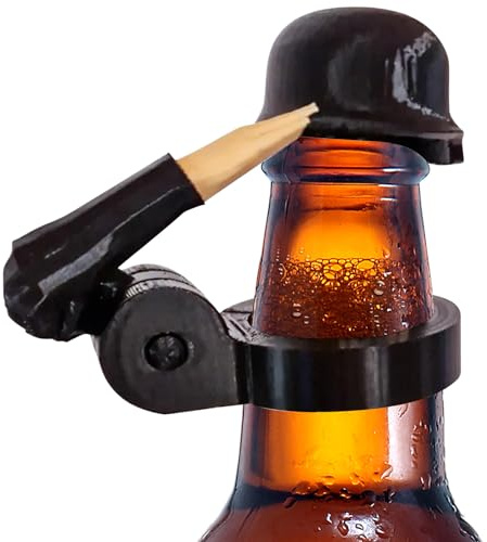 Soldat Salute Bierflasche Helm Flaschenverschluss Bierflaschen Bierflaschen Helm Bierflaschenverschluss Wiederverwendbar Staubdichte Lustiger Dekorative Kappen für Bierfest Party Karneval und Camping