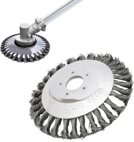 Steel Wire Trimmer Head, Grass Strimmer Head for Gasoline Lawn Mower, Universal Solid Wire Brush Strimmer Head for Lawn Rotating Replacement Tool Brushcutter Cutter Attachment (6 inch)