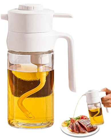 Generico Distributeur d'huile d'olive - 500 ml Bouteille en huile - Alimentation transparente de grande capacité rechargeable pour cuisine froide et salades