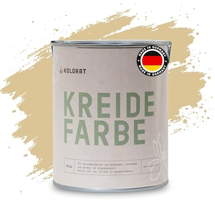 Kolorat® Kreidefarbe für Möbel Gelb – 750ml – Heublüte Nr. 128 | Hochdeckend, matt, für Holzmöbel innen, umweltfreundlich, DIN EN 71-3 geprüft