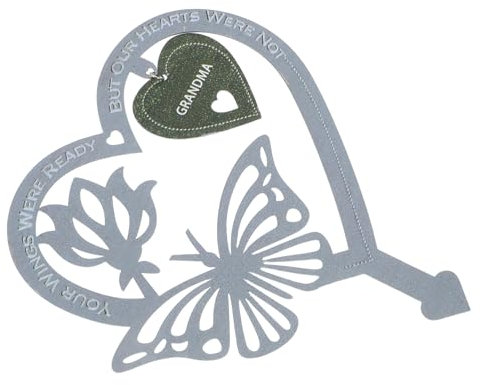 NULYLU Piquet De Jardin Commémoratif en Métal Forme De Cœur pour Cimetière Et Décoration Extérieure, Marqueur Funéraire Grandma Résistant Aux Intempéries Usage Extérieur Solide