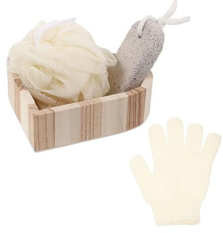 Homoyoyo Abschlussstimmung Badeset mit 3-teiligem Peeling und Rückenreinigungswerkzeug und Nylon für Körperpflege und Spa Erlebnis im Bad