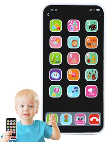 Kids Phone Toy - Touch Screen Mobile Learning Lights Sound, Simulated Smartphone Play Device, Interactive LED Pretend Phone | Educational Pretend Play For Boys Girls Kids Ages 1 To 6