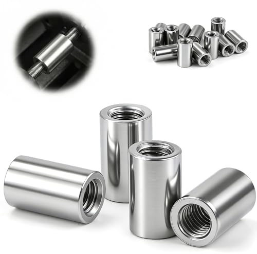 mawmuaw 8 Pezzi Manicotto Filettato M8x12x40 mm Dadi di Accoppiamento Tondi M8 Manicotti Filettati Rotondi Dadi di Accoppiamento Acciaio Inossidabile 304 Dado Lungo per Barre Filettate Viti e Bulloni
