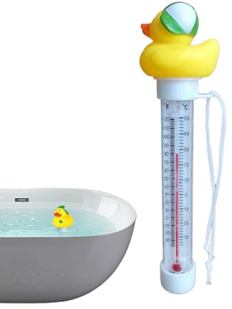 Schwimmende Pool-Thermometer,leicht ablesbar, Pool-Thermometer | Digitale Thermometer Niedliches Enten-Design | Eisbad-Thermometer, schwimmende Thermometer für Eisbad, langes Seil für Whi