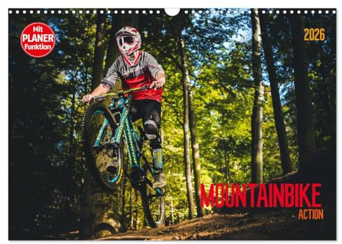 Mountainbike Action (Wandkalender 2026 DIN A3 quer), CALVENDO Monatskalender: Action quer durch den Wald (CALVENDO Sport)