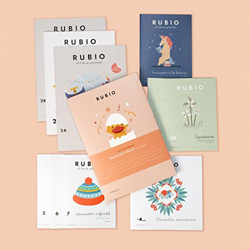 Pack de cuadernos RUBIO Educación Infantil +4 años. Contiene 12 cuadernos. (PACKS ESCOLARES)