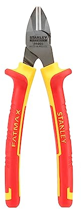 Stanley Fatmax Seitenschneider VDE 0-84-009 (160mm Länge, einzeln bis 10.000 Volt getestet, optimale Kraftübertragung & weiches Schneiden, mit kürzem Hebel)