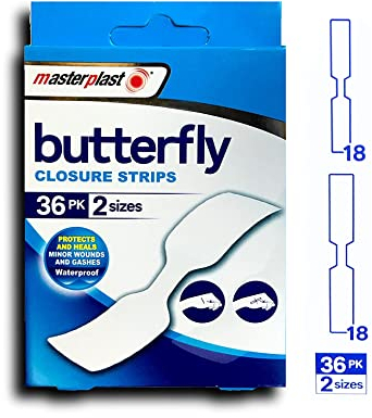Masterplast Butterfly Schnellverschlussstreifen, 36 Stück, weiß