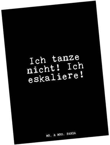 Mr. & Mrs. Panda Postkarte Ich tanze nicht! Ich... - Geschenk, Glizer Spruch Sprüche Weisheiten Zitate Lustig Weisheit Worte, Fotokarte, Ansichtskarten, Grußkarte, Postkarten, Tanzen Party Feiern