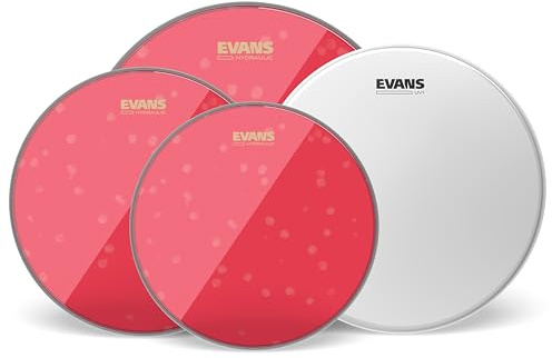 Evans Hydraulische rote Standard-Packung (30,5 cm, 33 cm, 40,6 cm) mit 35,6 cm UV1-beschichtetem Snare-Teig