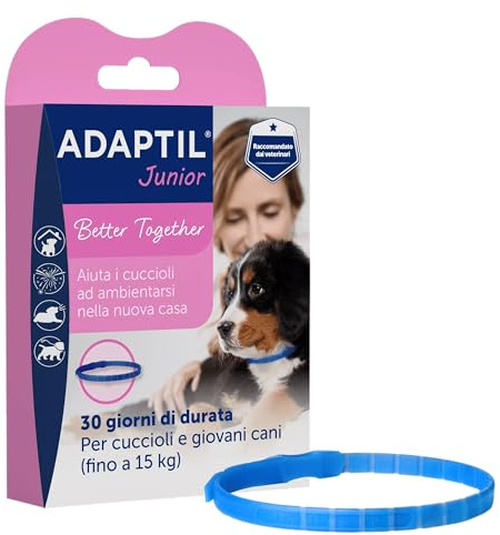 ADAPTIL Junior Beruhigendes Halsband für Welpen, beruhigende Pheromone, Stressabbau für ängstliche Welpen, Entspannung für Lernwelpen und stressige Momente