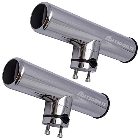 AMYSPORTS Rutenhalter Edelstahlständer auf Angelrutenhalter für Schienen 3/4 bis 1 19mm bis 25mm (2pcs Rutenhalter)