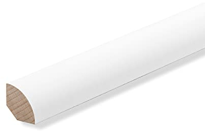 Viertelstab Abdeckleiste Abschlussleiste Sockelleiste Buche Weiß Lackiert 14mm