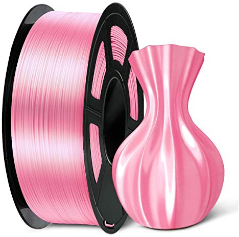 SUNLU PLA Plus Shiny Silk 3D Drucker Filament 1.75mm, Silk PLA+ 3D Druck Filament mit Seidenglattes Finish, Gute Farbwiedergabe, Maßgenauigkeit +/- 0,02mm, 1kg(2.2lb) Spule, PLA+ Silk Rosa