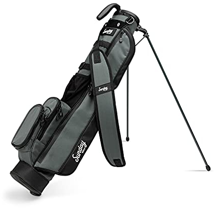 Sunday Golf Loma Tasche – leichte Golftasche mit Riemen und Ständer – einfach zu tragende Pitch n Putt Golftasche – Par 3 & Executive Kurse, 31 Zoll hoch (Mitternachtsgrün)