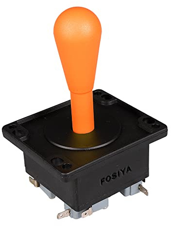 Fosiya American Style 2 Pin Stick Happ Tipo ellittico Joystick Arcade commutabile da 8 Modi di Funzionamento, precisione 0,187 4,8 Millimetri Terminal per i Videogiochi Macchina Parts (Arancia)