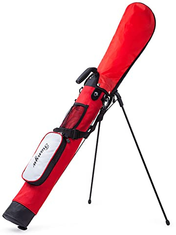 Hengqiyuan Putt Aufbewahrungsbeutel, Leichter Golf-Stand-Tasche Mit Stand Wasserdichtem Golfclub Tragen Tasche, Golfspieler Geschenke,Rot
