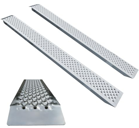 WORHAN® Auffahrrampen (2 Stück) Auffahrschienen Verladerampen Verladeschienen Rasenmäher Motorradanhänger Aluminium LR7