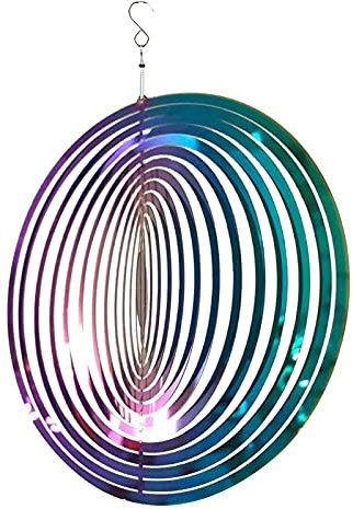 JKGHK Hängendes Rotierende Windspiele, Metall Wind Spinner, 3D Kinetische Kunst Edelstahl Windskulpturen, Für Zimmerfenster/Außenterrassen/Garten