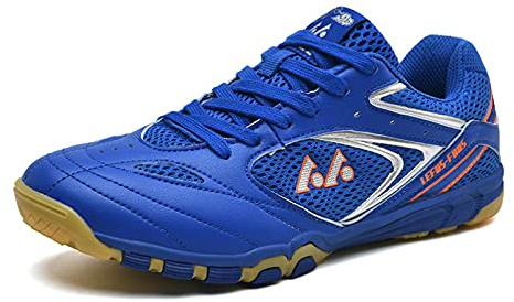 BLBK Bordtennisskor herr inomhus court shoe, mjuka, halkfria, lätta, blå, 45 EU