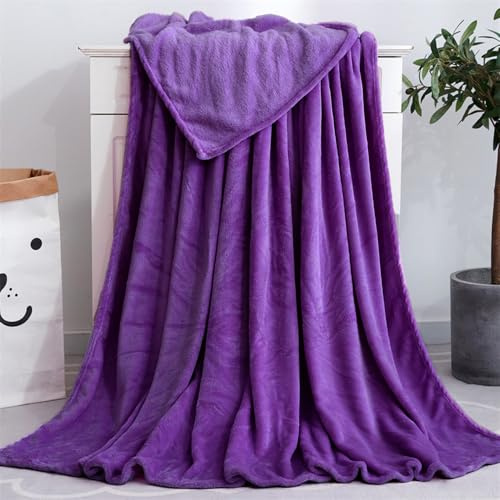 Flauschige Kuscheldecke Wohndecke Couchdecke,Super Weiche Warm Flanell Fleecedecke Plüschdecke,Sofadecke,Tagesdecke oder Wohnzimmerdecke Bettüberwurf für Couch Bett Tv-Decken,Dunkellila 50X70cm