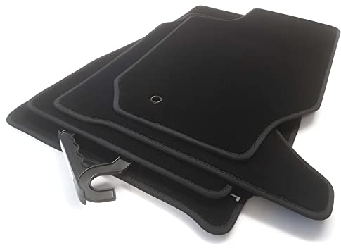 Fußmatten kompatibel mit Jeep Grand Cherokee WH Velours Matten Autoteppich Premium Qualität Schwarz 4-teilig