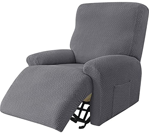 4 Stück Sesselschoner für Relaxsessel ,Stretch Relaxsessel Bezug Sessel-Überwürfe Sofa Abdeckung, Stretchhusse für Fernsehsessel Jacquard Sesselbezug, Sesselauflage Split Schutzhülle ( Color : A )