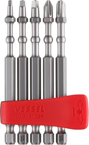 VESSEL IMAPCT Ball™ Torsion Bit with Mag Charge Holder 5PC. Set (SQ1, SQ2, SQ3, 2, 3) IBMG90K003 Made in Japan by VESSEL