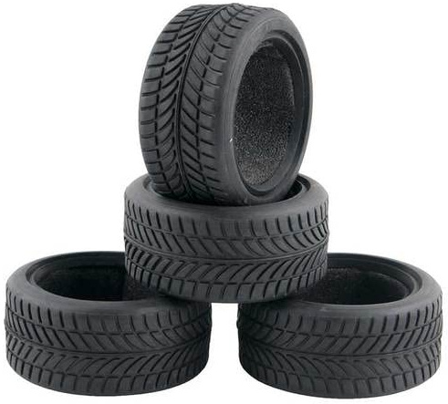 Replacement Part For RCW8 Oil/Trolley General Tire Flat Running Racing Car Soft Tire With 4 Sponge Liners - (Color: E)