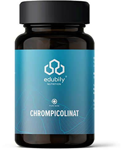 edubily nutrition® Chrom Picolinat Kapseln - 60 µg Chrompicolinat pro Kapsel - vegan - Nahrungsergänzungsmittel mit hoher Bioverfügbarkeit - 180 Kapseln