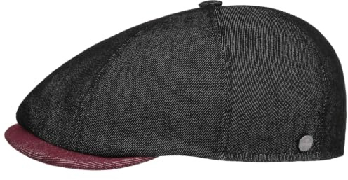 LIERYS Lesley Schirmmütze zweifarbig meliert Made in Italy Herren Frühling Sommer schwarz L (58-59 cm)