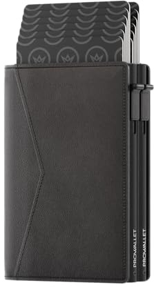 ProWallet Double - Portemonnaie 14 Karten und Geldscheine - Wallet mit RFID-Schutz - Kartenetui, Geldbörse - Card Holder Aluminium - Damen und Herren - Luxuriöser Geschenkbox (Schwarz)