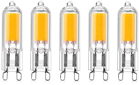 Aiwerttes 5 Stücks G9 LED Glühbirnen,200LM G9 LED Klarglas Kapselbirne,2W=25W Halogenäquivalent,360° Abstrahlwinkel,2700K Warmweiß,AC 220~240V,für Kronleuchter Home Beleuchtung Dekoration