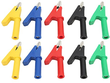 Pinza De Cocodrilo Eléctrica, Abrazaderas De Prueba Aisladas Versátiles Y Fiables Con Pinza De Cocodrilo Para Mediciones Precisas Con Conector De 4 Mm Y Apertura De 10 Mm En Multicolor