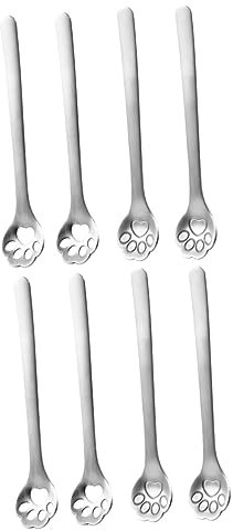 BESTonZON 8 Stk Katzenklauenlöffel Aus Edelstahl Dessertlöffel Aus Edelstahl Kaffeerührer Aus Stahl Obstlöffel Katzenpfotenlöffel Für Kaffee Rostfreier Stahl Karikatur Kleiner Rührlöffel