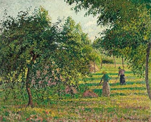 DTAUPREB Malen-nach-Zahlen-Set für Erwachsene Camille Pissarro Apfelbäume und Heumacher DIY-Ölgemälde-Set Malen nach Zahlen Zeichnen auf Leinwand