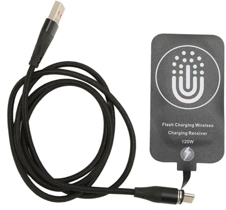 Plyisty Wireless Charging Receiver with 120W Magnetic C Type Cable, Fast Charging for Smartphones