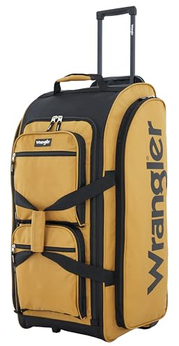 Wrangler Wesley Rolling Duffel Bag, Ambergold, Large 30-Inch