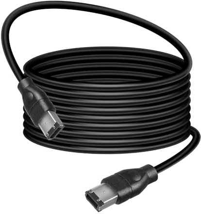 HATMINI 6FT Cavo Firewire 400, cavo adattatore IEEE 1394 Firewire da 6 pin maschio a 6 pin maschio Cavo Firewire DV per stampante, PC, scanner, videocamera (6PIN a 6PIN)