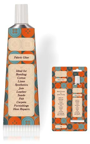Fabric Glue Extra Strong Quick Bond Dry Cleanable Textile Clothing Hemming NO SEW Adhesive Great for DIY Craft Projects Permanent Bond for Clothing Repairs Upholstery Felt Badges and Alteration 30ml