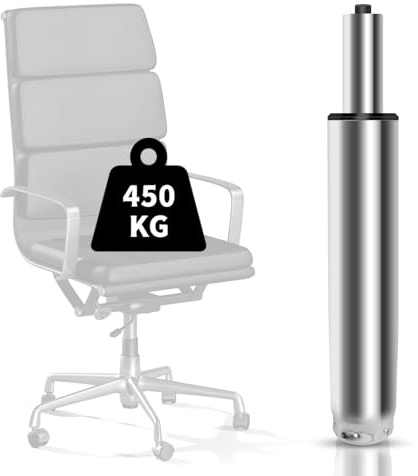 Gasdruckfeder,gasdruckfeder bürostuhl 1000 lbs(450KG)—Gasfeder für Drehstühle,Gelten Bürostühle und Stühle,290mm-430mm einstellbar höhenverstellbarer gasfeder bürostuhl Hohe Tragfähigkeit (Silber)
