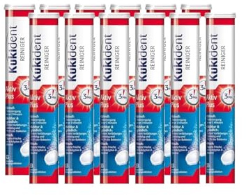 Kukident Aktiv Plus compresse detergenti - pastiglie per la pulizia di protesi, protesi dentarie e dentatura - 12 x 33 compresse