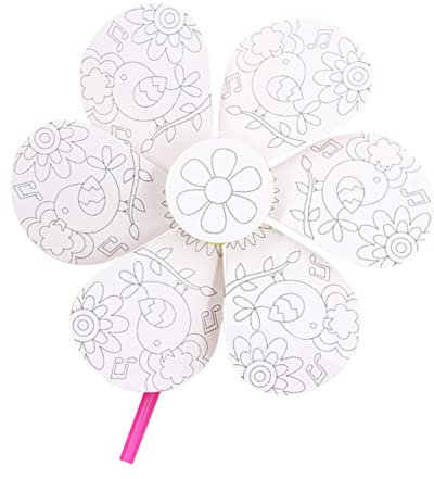 VICASKY DIY Windmühle Aus Holz Unfertige Junge Mädchen-windmühle Zum Malen Papierwindmühle Mit Vögel Und Blumen Muster Für Kreativität Und Feinmotorik