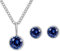 AOWVUTS Schmuckset für Damen und Mädchen Geburtsstein Anhänger Halskette Ohrringe Schmuck Set Silber GeburtssteinKette Edelstahl mit September Kristall Schmuck Geburtstag Geschenk