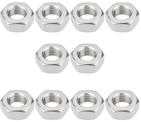 LT Easiyl 10 Stück Sechskant-Kurbelwellen-Muttern, M10 x 1 mm, 304 Edelstahl, Feingewinde, kompatibel mit Simson S50 S51 S70 SR50 KR51 SR4 SR80