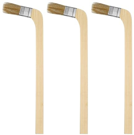 QUARKZMAN Set di 3 Pennelli 1 Larghezza Pennello Angolato Varietà Pennelli Radiatore per Pittura a Olio Lattice Mobili Pareti Miglioramento Casa, Marrone