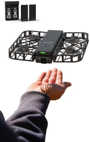HOVERAir X1 Telecamera Auto-Volante, Video HDR con Drone Tascabile, Decollo sul Palmo, Percorsi di Volo Intelligenti, Follow-me Action Camera con Controllo a Mani Libere, Nero (Combo Plus)