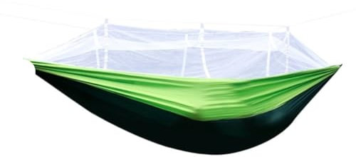 Hamaca mosquitera de apertura rápida para acampar al aire libre, diseño antivuelco, individual y doble, color verde